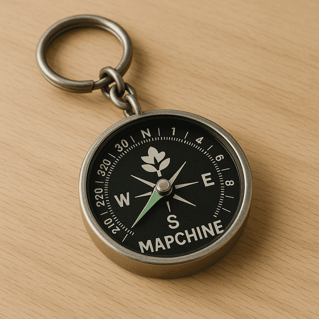 Mapchine Compass Keychain