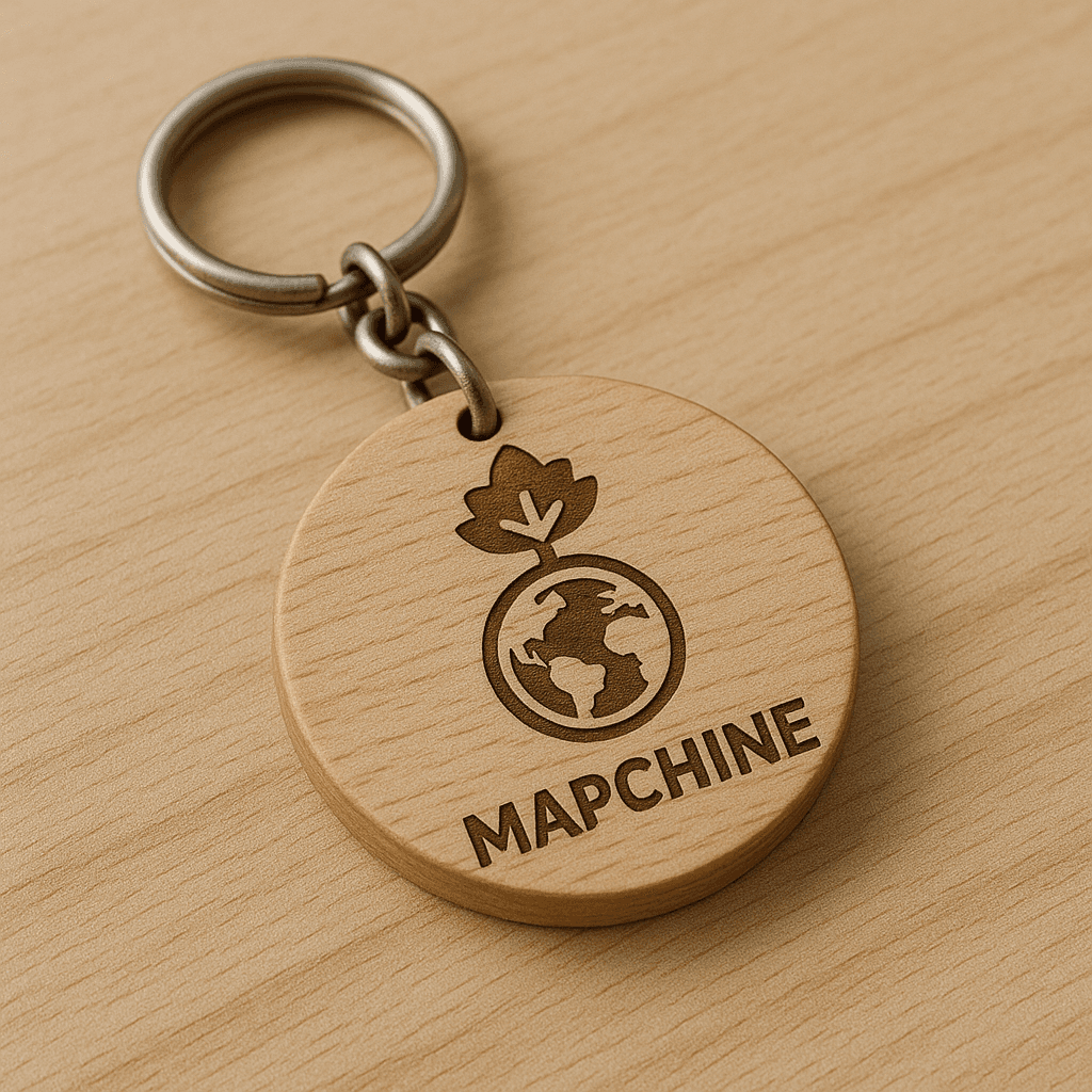 Wood Mapchine keychain